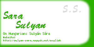 sara sulyan business card